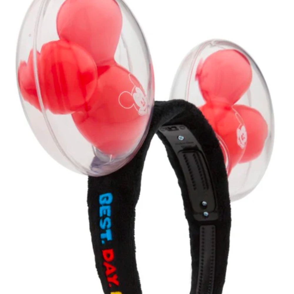 Red Mickey Mouse Balloon Light-Up Ears Headband for Adults